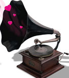 Stella Listening to a phonograph